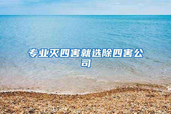 专业灭四害就选除四害公司