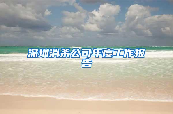 深圳消杀公司年度工作报告